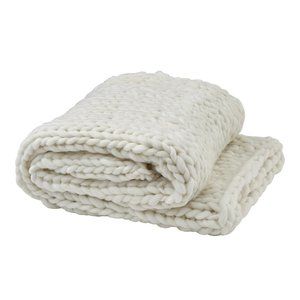 Chunky  Knit Throw- White
